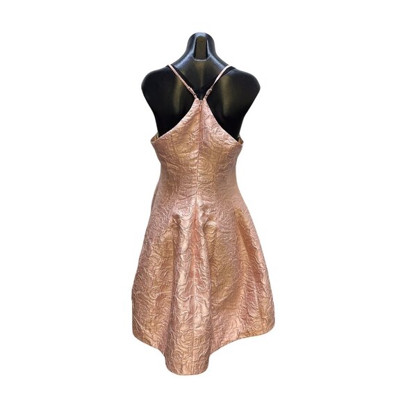 Halston Heritage Pink Textured Jacquard Fit & Flare Dress - Picture 2 of 9